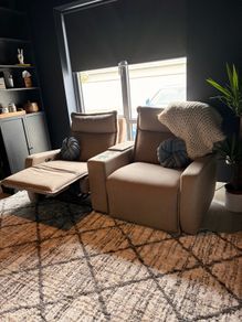 Cinema 2-Seater Electric Recliner Sofa (Beige) -GREAT CONDITION