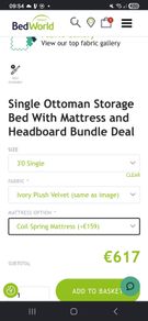 ottoman single bed in perfect condition mattress not included