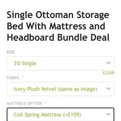 ottoman single bed in perfect condition mattress not included