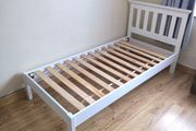 Single Bed - White wooden Frame