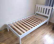 Single Bed - White wooden Frame