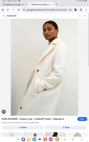 Danish brand Kaffe - Teddy Coat - Warm off white colour - Size DK 40 UK 12 - BNWT RRP 150