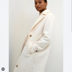 Danish brand Kaffe - Teddy Coat - Warm off white colour - Size DK 40 UK 12 - BNWT RRP 150