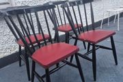 4 Vintage Retro Midcentury set of spindleback wooden Dining chairs