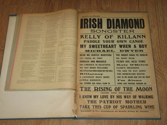 Collection of 11 Songsters all Printed in Ireland  Nugent and Co. Publishers 45 Middle Abbey Street, Dublin