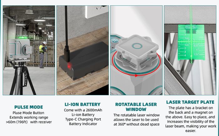 New 4D Green Laser Self Level 4x360