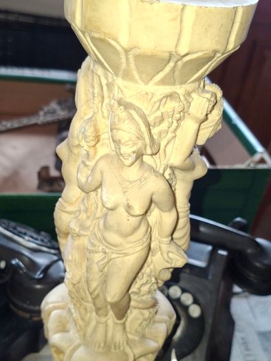 Beautiful Table Base of Neoclassical Women, Elephants, and Dragons. You could easily get a round piece of glass, wood or plexiglass, and make a nice table that would be a focus point in any room or hall. Postage Available or Collection