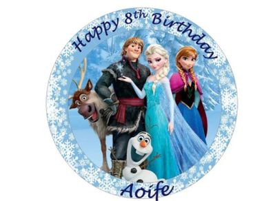 frozen personalised edible cake topper 7'