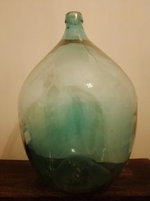Large Vintage Aqua Glass Demijohn