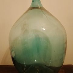 Large Vintage Aqua Glass Demijohn