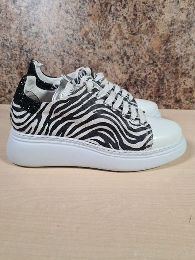 Womens Marco Moreo Zebra Print Platform Trainers Runners Size Uk 5.5 Eu 38.5 Please Read Description (AT1)
