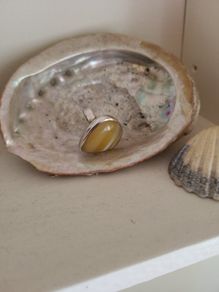 Sterling Silver And Amber Ring