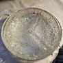 Vintage 70s Crystal divided dish 3 sections-Daisy and Button Pattern - in Silver Plated Stand. Image 7