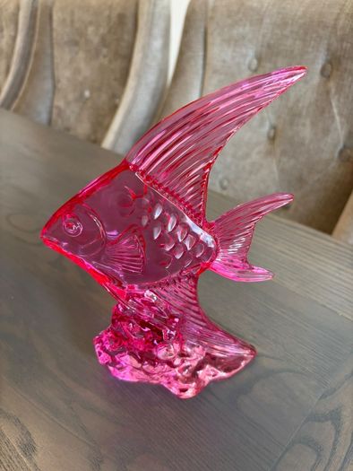 Large Waterford Crystal Pink Angel Fish