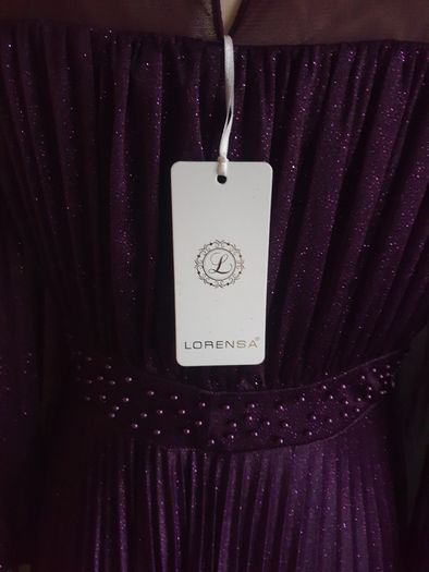 Lorensa Evening Dress Full Length Ball Gown Long Sleeves Lined Purple Size UK8-10 CAN POST