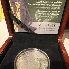 Silver Proof 15 Euro 2016. Unc.   100th Anniversary Of The Proclamation Of The Irish Republic