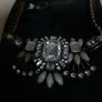 Chunky Diamond  & Grey Beads  Costume Necklace. Image 2
