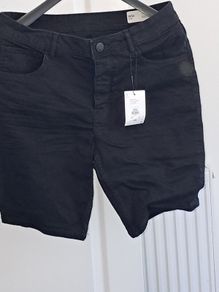 Black Denim Shorts with Tags
