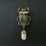 Art Deco Style Beetle Pearl Scarab Brooch Pin Image 2