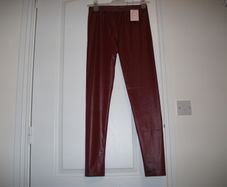 Wet look style Burgundy leggings size M/L BNWT