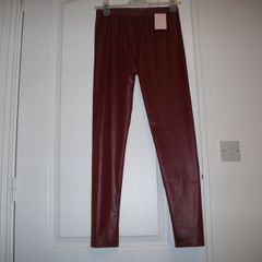 Wet look style Burgundy leggings size M/L BNWT