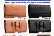 Leather Belt Clip Phone Pouch Wallet Case