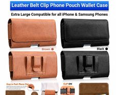 Leather Belt Clip Phone Pouch Wallet Case