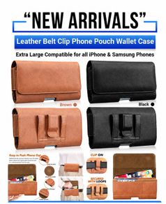 Leather Belt Clip Phone Pouch Wallet Case