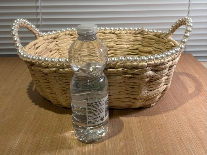 Faux Pearl Beaded Basket