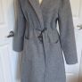 Grey Hooded Wool Look Midi Coat Jacket Oversized Minimalist Winter UK 12 Image 4