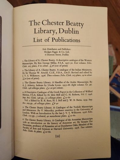 Chester  Beatty Library Dublin. Beautiful Illustrated  Giuide .in Good Condition.