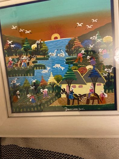 Original painting, 'naive' style, professionally framed