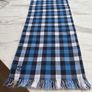 Timberland Blue Check Cotton Scarf - 27.5 cm by 200 cm ( including fringe) Image 3