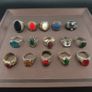 15 Antique Style Brass Rings Mixed Glass & Stone Ring Collection Image 2