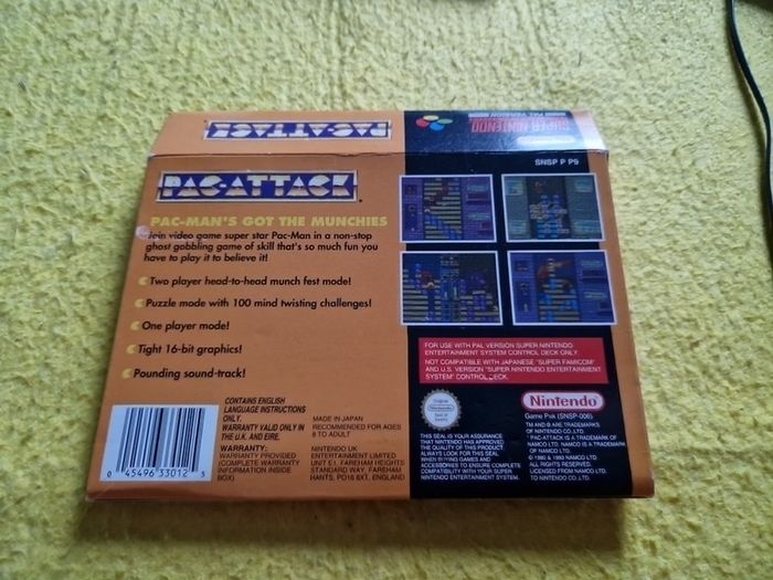 Pac Attack Snes Super Nintendo Arcade Retro Games Original