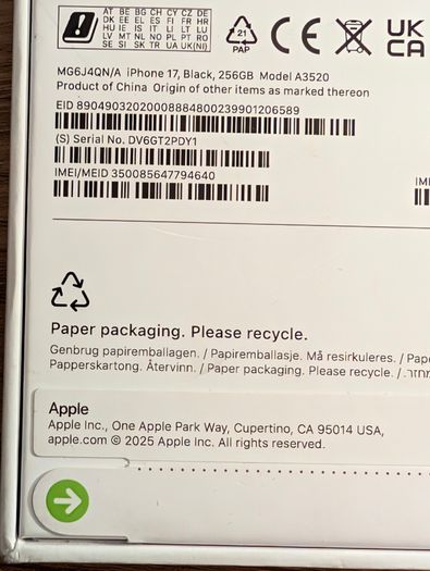 iPhone 17 Brand New Sealed Irish phone