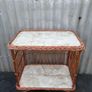 Vintage cane kitsch dry bar, sidetable, bedside table c1960 Image 3