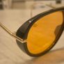 Vintage style aviator sunglasses with amber lenses Image 2