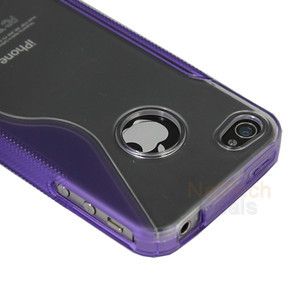 Protective Case S-Line Soft Gel Silicone Cover for iPhone 4 4S + Free Screen Protecor