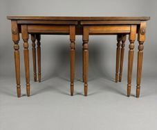 Vintage Shaw of London Leather Top Nesting Tables