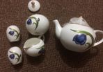 Tea Pot , sugar, milk jug and salt & pepper set.