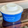 Vintage Ceramic Fosters Studio Pottery Cornwall Blue Sgraffito Butter Breakfast Dish Image 8