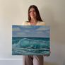 ORIGINAL OIL PAINTING, Sea Painting, Ocean Wave Wall Art, Living Room Wall Art, Oil Painting on canvas (50/40 cm.) Image 2