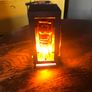 Danish pressed glass amber lamp Image 2