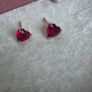 Pandora red heart stud earrings very good condition Image 4