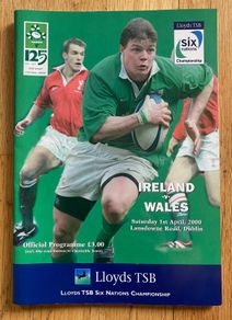 2000 Ireland v Wales - TSB Lloyds Six Nations Championship Programme