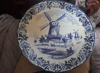 Vintage Mastricht Dutch Heavy Blue &White Platter