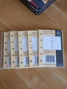 Lined Punched Note Paper / Yellow / Filofax etc