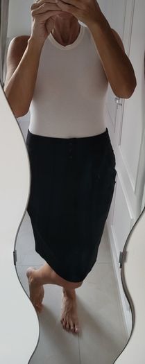 S'NOB San Noblesse Black Double Back pockets skirt with side pockets Sz L ( Fit 12-14 UK) Bnwot- Rrp 89 (New)