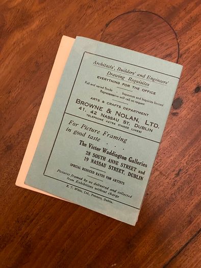 1939 Water Colour Society of Ireland Programme
